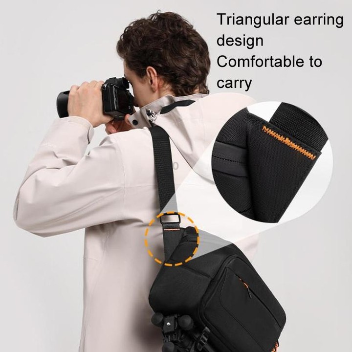 Cwatcun D133 Camera Chest Bag Multi-functional Handheld Slanting Cross Shoulder Camera Casual Bag, Color: Medium Black