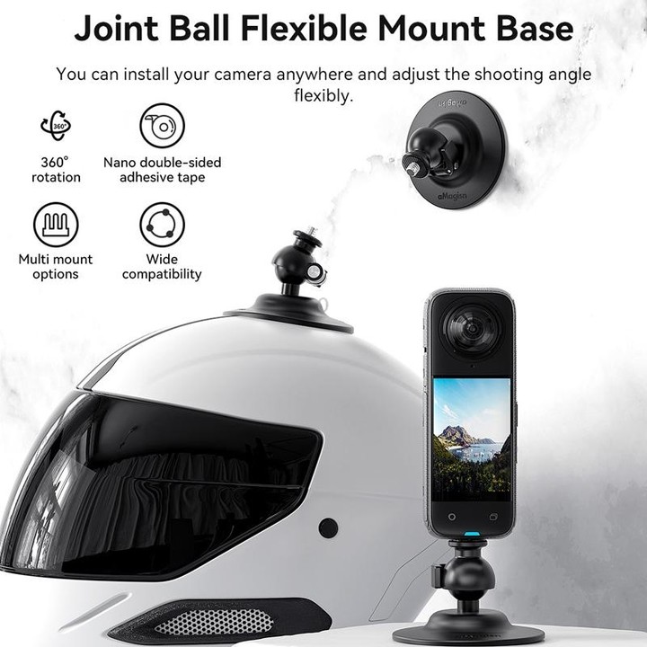 AMagisn Flexible Adhesive Mount for DJI / GoPro HERO / Insta360 Action Camera, Spec: 1/4 Inch