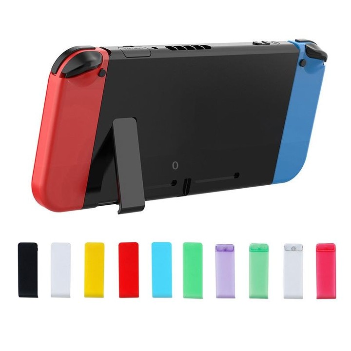 For Nintendo Switch Console 2pcs Replacement Kickstand Back Shell Holder(Blue)
