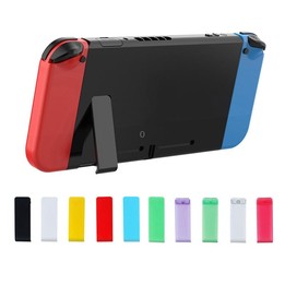 For Nintendo Switch Console 2pcs Replacement Kickstand Back Shell Holder(Transparent White)