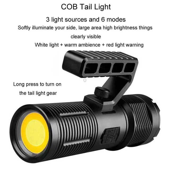 XHP160 Telescopic Zoom Searchlight Double-head Portable Outdoor Patrol LED Digital Flashlight