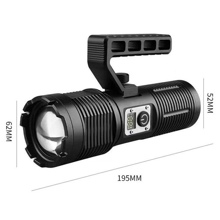 XHP160 Telescopic Zoom Searchlight Double-head Portable Outdoor Patrol LED Digital Flashlight