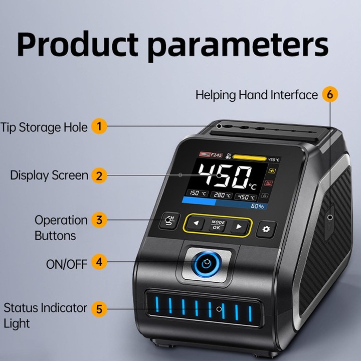 FNIRSI 200W Intelligent Constant Temperature Electric Soldering Iron Station, Set: EU Plug F210 Upgrade 3 Heads