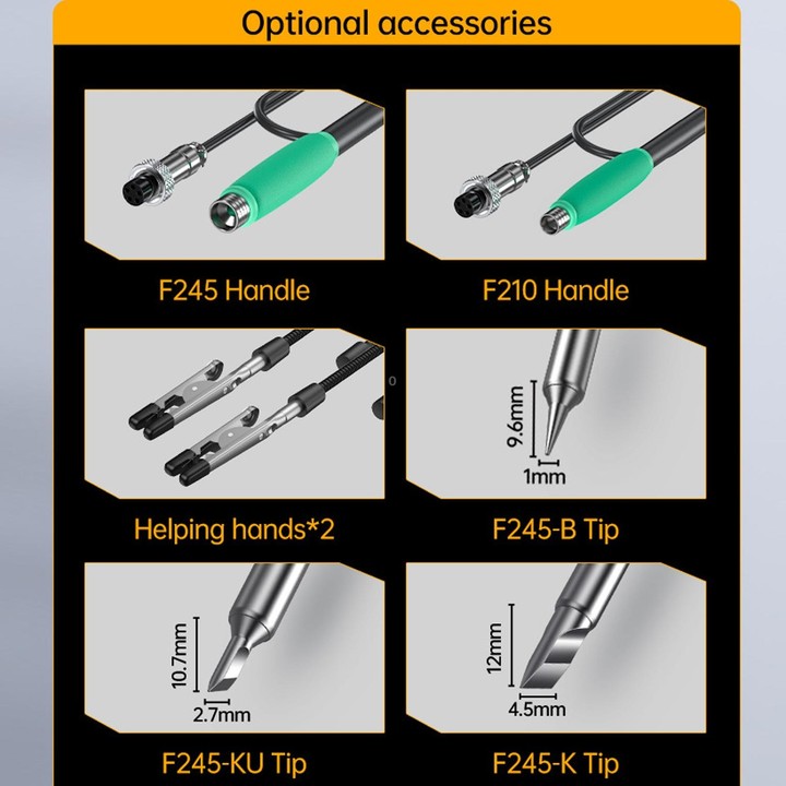 FNIRSI 200W Intelligent Constant Temperature Electric Soldering Iron Station, Set: EU Plug F210 Upgrade 3 Heads