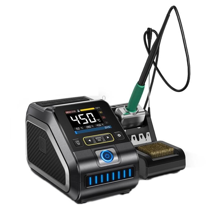 FNIRSI 200W Intelligent Constant Temperature Electric Soldering Iron Station, Set: EU Plug F245 Upgrade 6 Heads