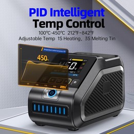 FNIRSI 200W Intelligent Constant Temperature Electric Soldering Iron Station, Set: US Plug F245 B Head