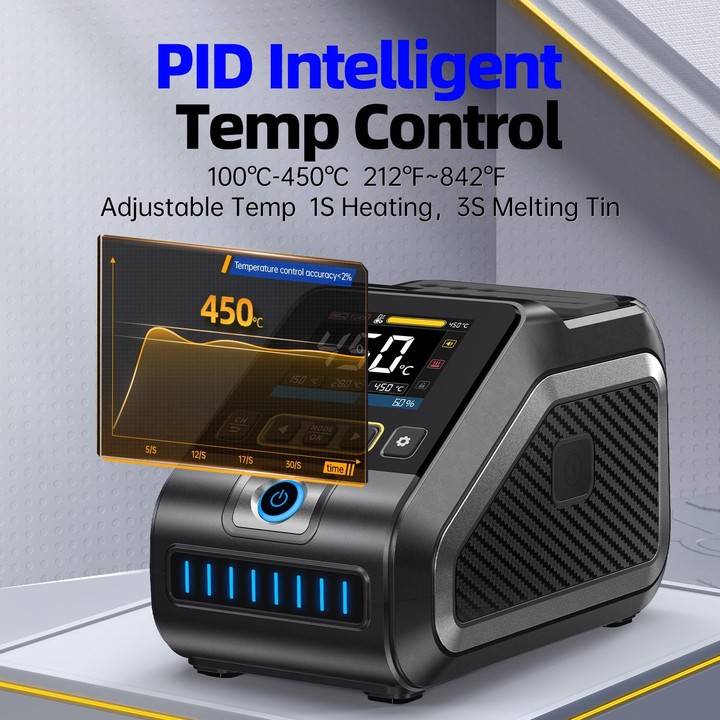FNIRSI 200W Intelligent Constant Temperature Electric Soldering Iron Station, Set: US Plug F245 B Head