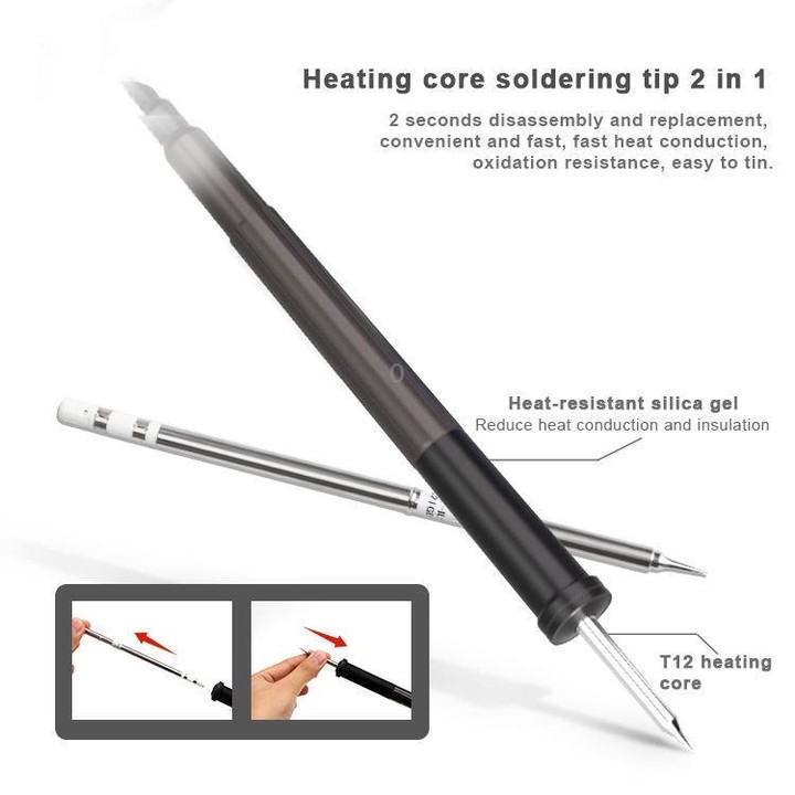 BAKU BA-898D+ T12 Solder Station Adjustable Temperature Electric Digital Soldering Iron For Phone Repair US Plug 110V