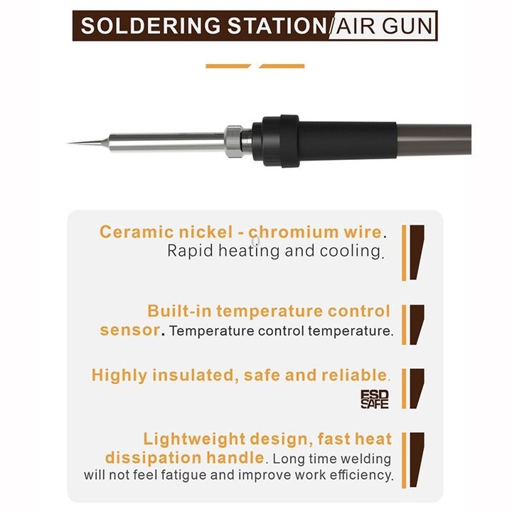 BAKU BA-898A+ 2-In-1 Soldering Station Hot Air Station Adjustable Temperature EU Plug 220V