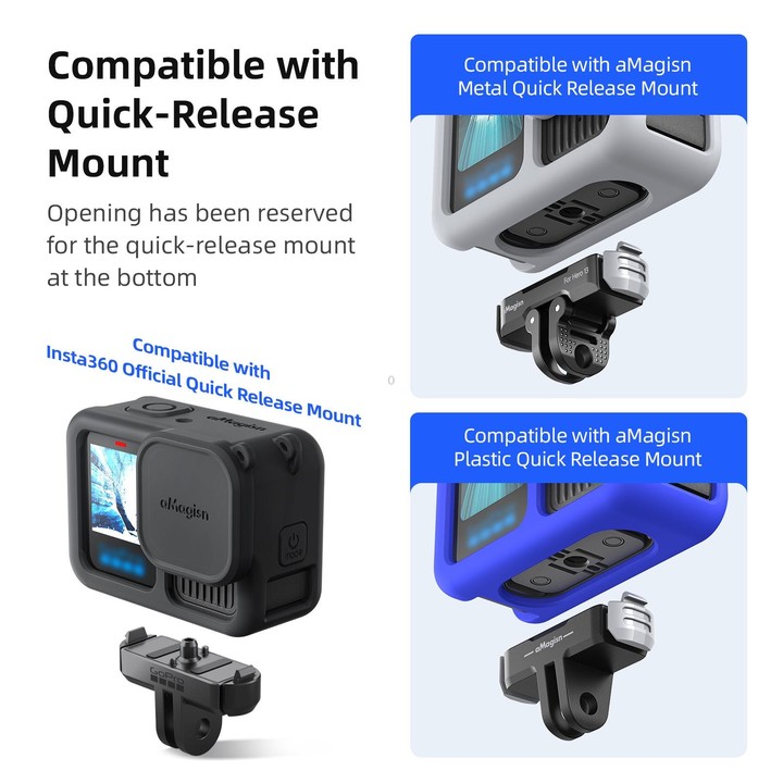For GoPro HERO13 Black AMagisn Silicone Case Protective Cover(Black)