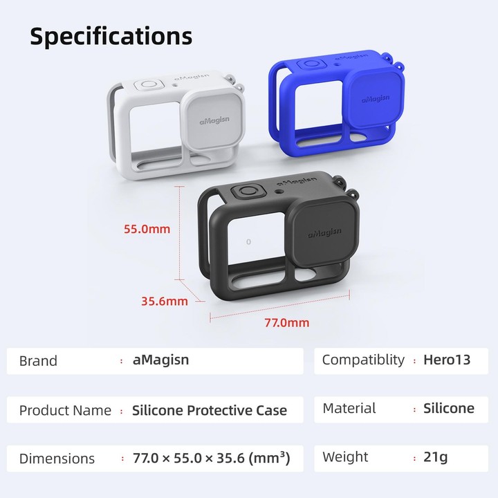 For GoPro HERO13 Black AMagisn Silicone Case Protective Cover(Light Gray)