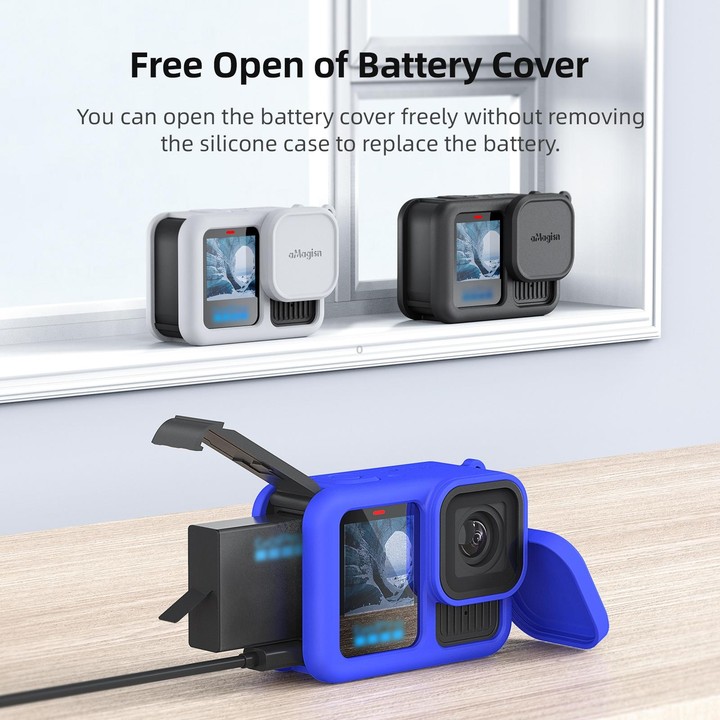 For GoPro HERO13 Black AMagisn Silicone Case Protective Cover(Light Gray)