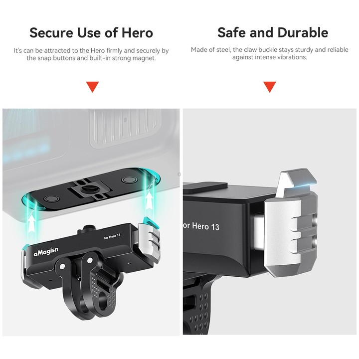 For GoPro HERO13 Black aMagisn Metal Magnetic Quick Release Base Dual Interface Adapter