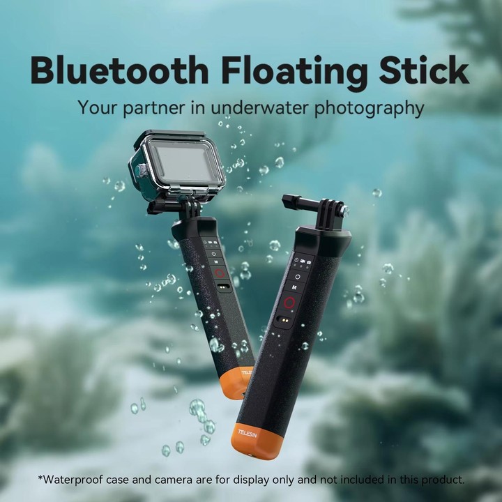 TELESIN Bluetooth Buoyancy Bar 15m Waterproof Depth For GoPro HERO13 / 12 / 11 / 10 / 9 / 8 Black