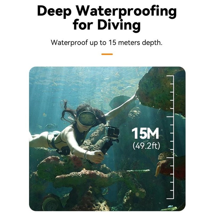 TELESIN Bluetooth Buoyancy Bar 15m Waterproof Depth For GoPro HERO13 / 12 / 11 / 10 / 9 / 8 Black