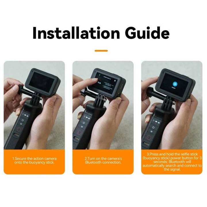TELESIN Bluetooth Buoyancy Bar 15m Waterproof Depth For GoPro HERO13 / 12 / 11 / 10 / 9 / 8 Black