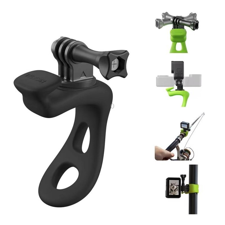 TELESIN Action Camera Mount Silicone Adjustable Mini Flexible Bracket For GoPro HERO / Insta360 / DJI Action Camera(Green)
