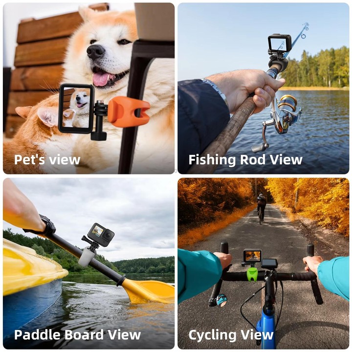 TELESIN Action Camera Mount Silicone Adjustable Mini Flexible Bracket For GoPro HERO / Insta360 / DJI Action Camera(Black)