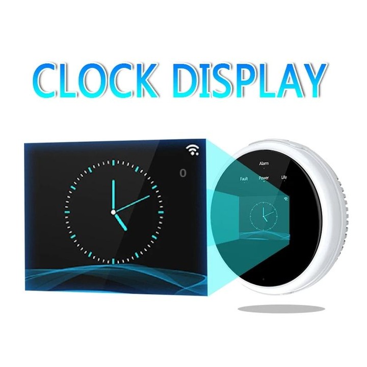 Tuya WiFi Gas Leak Detector With Temperature Clock Function Support Human Voice Alarm