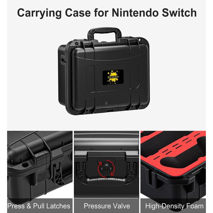 DEVASO For Switch / OLED IP67 Waterproof Storage Case Hardshell Bag, Color: Orange Blue