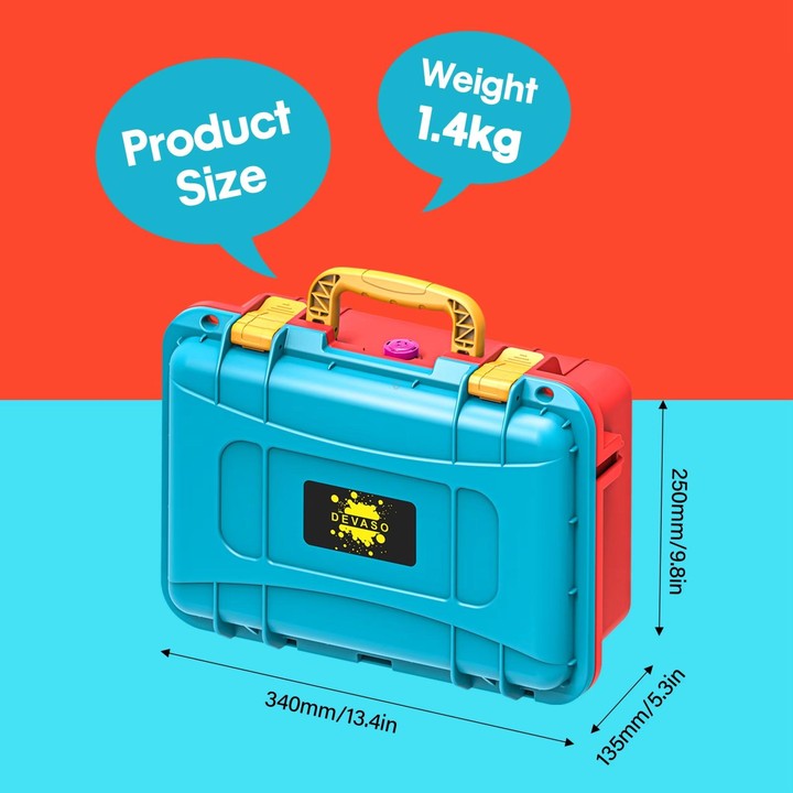 DEVASO For Switch / OLED IP67 Waterproof Storage Case Hardshell Bag, Color: Orange Blue+Shoulder Strap