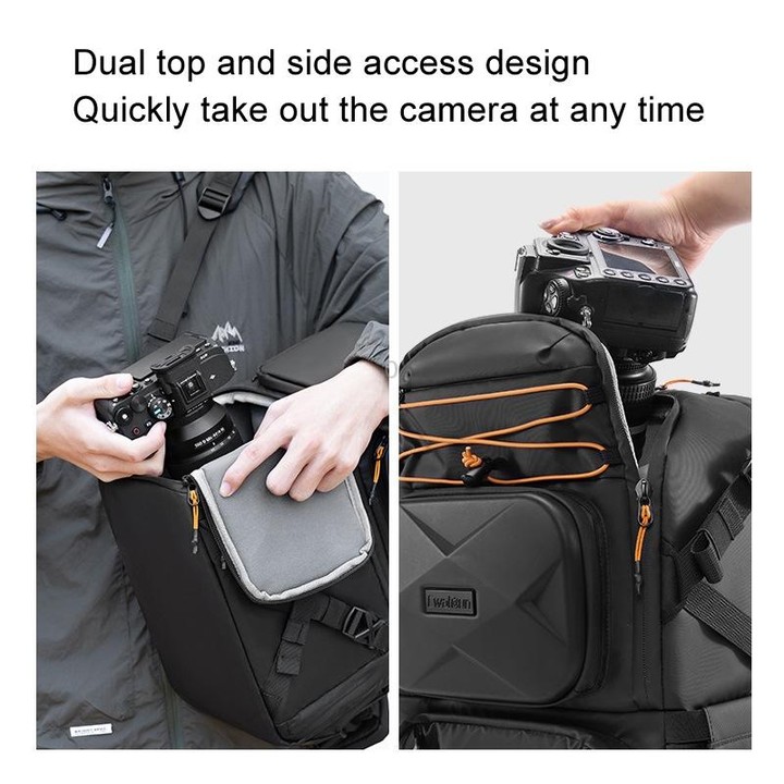Cwatcun D132 DSLR Camera Backpack Hard-shell Crashproof Waterproof Decompression Shoulder Photo Bag, Color: 1st Generation Large