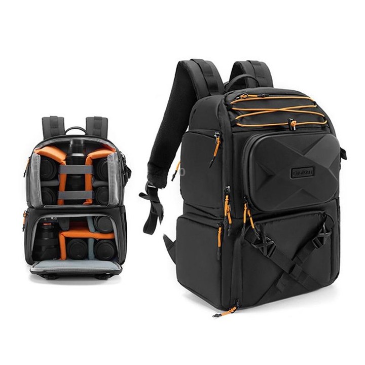 Cwatcun D132 DSLR Camera Backpack Hard-shell Crashproof Waterproof Decompression Shoulder Photo Bag, Color: 2nd Generation Large