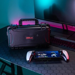 For PlayStation Portal STARTRC GAMES Console Storage Handheld IP67 Waterproof Hard Shell Bag(Black)
