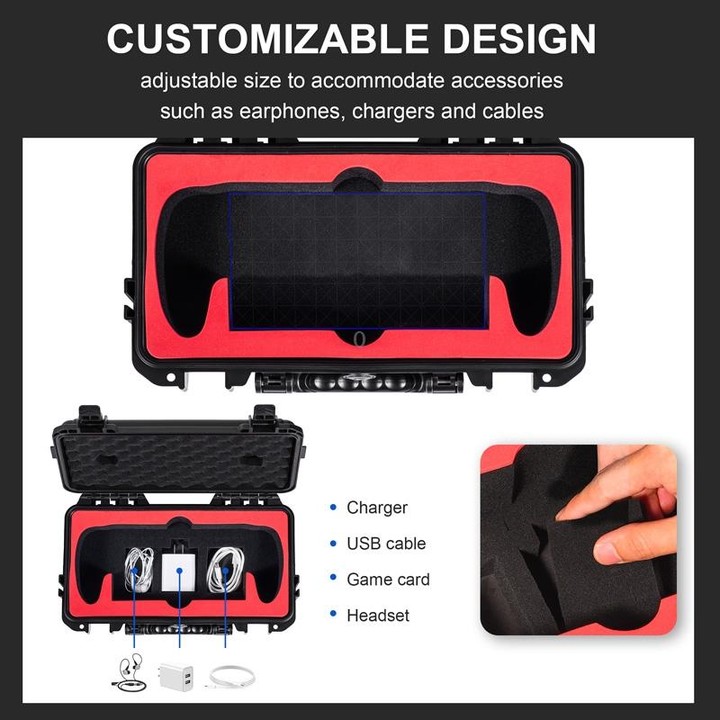 For PlayStation Portal STARTRC GAMES Console Storage Handheld IP67 Waterproof Hard Shell Bag(Black)
