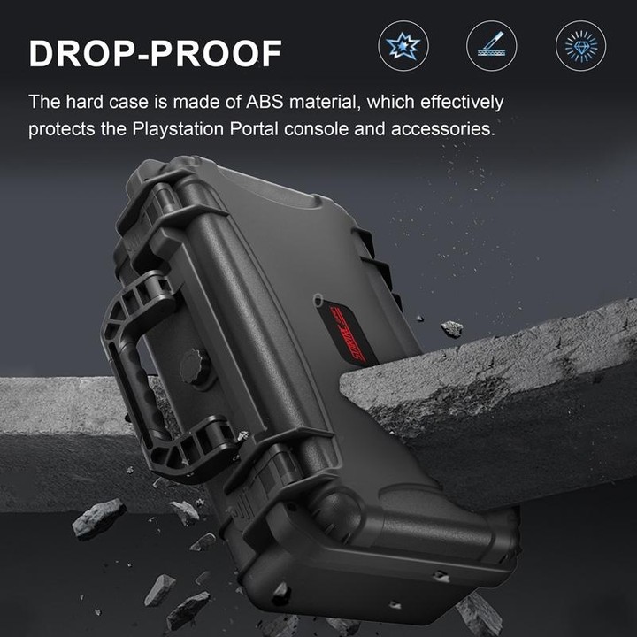 For PlayStation Portal STARTRC GAMES Console Storage Handheld IP67 Waterproof Hard Shell Bag(Black)