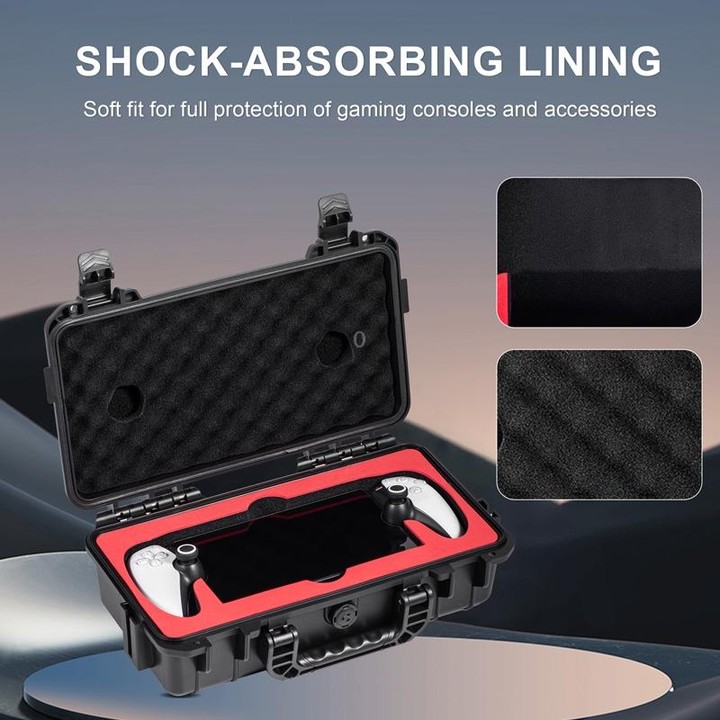 For PlayStation Portal STARTRC GAMES Console Storage Handheld IP67 Waterproof Hard Shell Bag(Black)
