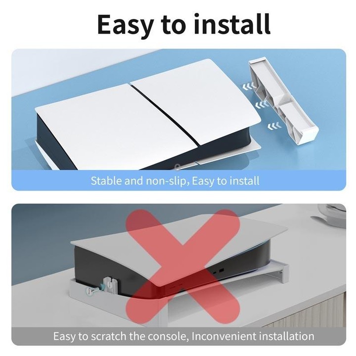 For PS5 Slim STARTRC GAMES Base Horizontal Placement Bracket Game Console Horizontal Fixed Cooling Base(White Upgraded Digital/D