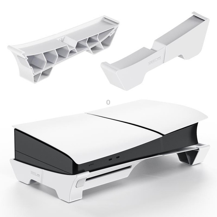 For PS5 Slim STARTRC GAMES Base Horizontal Placement Bracket Game Console Horizontal Fixed Cooling Base(White Upgraded Digital/D