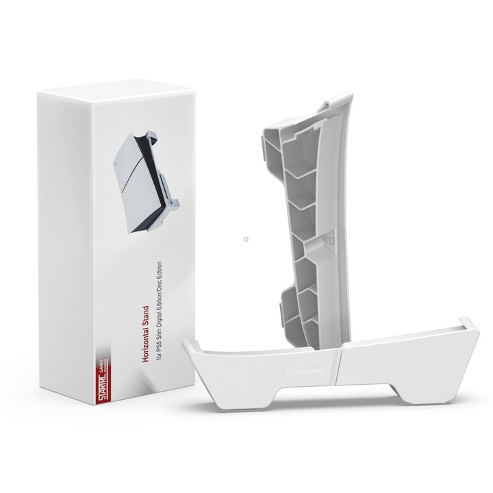 For PS5 Slim STARTRC GAMES Base Horizontal Placement Bracket Game Console Horizontal Fixed Cooling Base(White Upgraded Digital/D