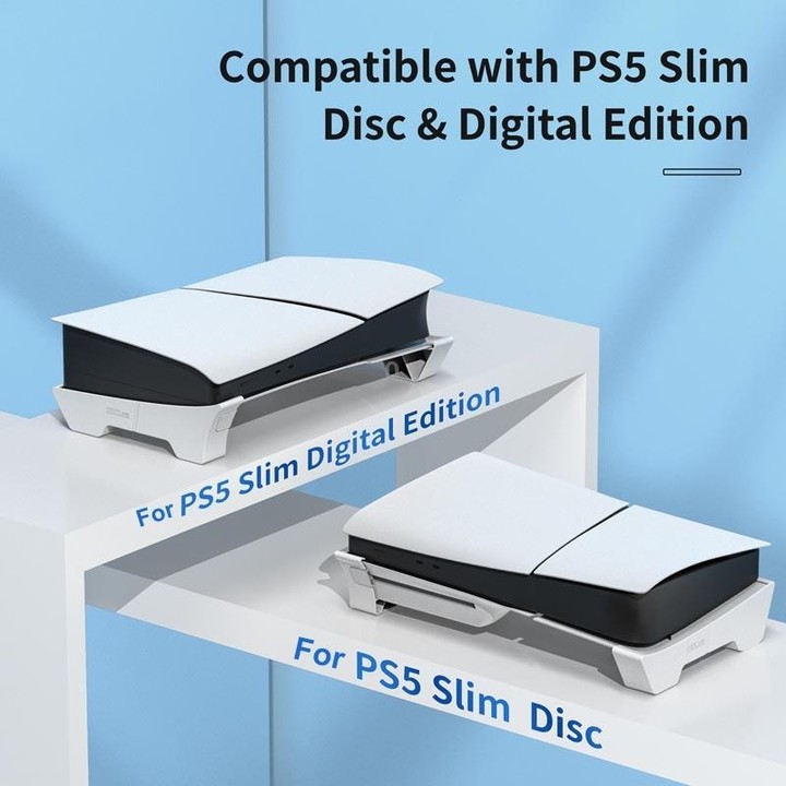 For PS5 Slim STARTRC GAMES Base Horizontal Placement Bracket Game Console Horizontal Fixed Cooling Base(White Upgraded Digital/D