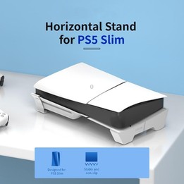 For PS5 Slim STARTRC GAMES Base Horizontal Placement Bracket Game Console Horizontal Fixed Cooling Base(White Upgraded Digital/D