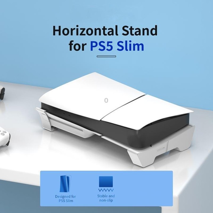 For PS5 Slim STARTRC GAMES Base Horizontal Placement Bracket Game Console Horizontal Fixed Cooling Base(White Upgraded Digital/D