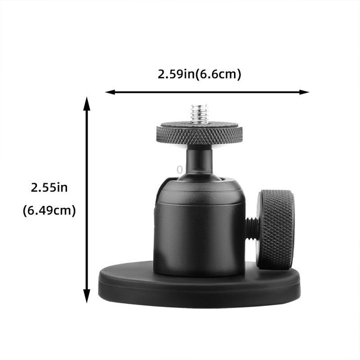 Magnetic Aluminum Alloy Ball Head Mount for Sports Cameras and Mobile Phones