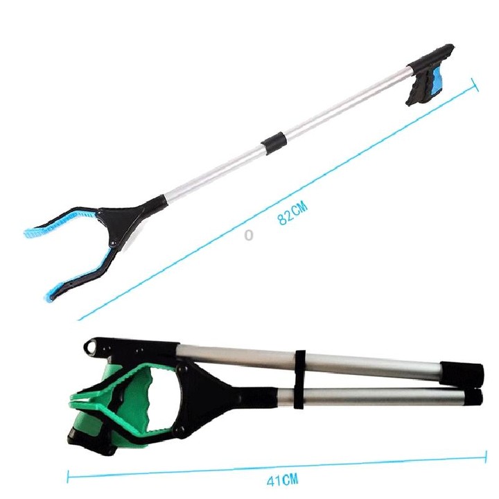 31.9 Inch Magnetic Foldable Litter Reachers Pickers Extra Long Grabber Stick(Green)