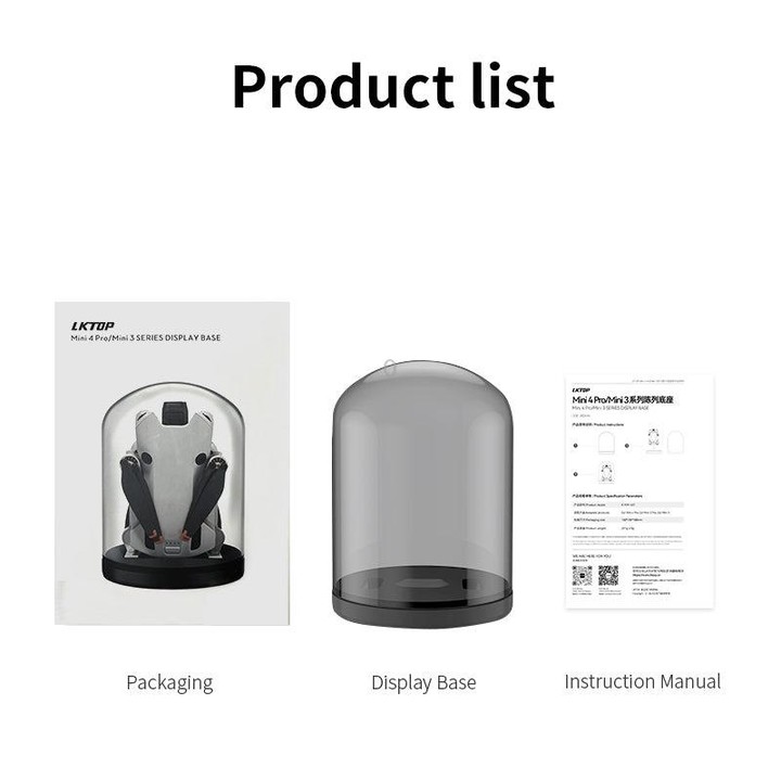 For DJI Mini 4 Pro / 3 / 3 Pro LKTOP Display Base Dustproof Display Stand(Black)