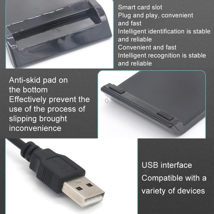 USB 2.0 IC Card / Bank Card / ID Card / SD Card Smart Reader(No Disc)