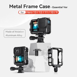 aMagisn Essential Ver Metal Rabbit Cage for GoPro HERO13 Black / HERO12 Black / HERO11 Black / HERO10 Black / HERO9 Black(Black)