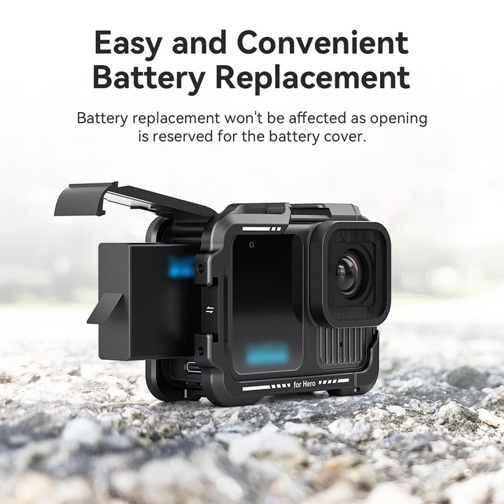 aMagisn Essential Ver Metal Rabbit Cage for GoPro HERO13 Black / HERO12 Black / HERO11 Black / HERO10 Black / HERO9 Black(Black)
