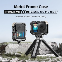 AMagisn Upgrade Ver Metal Rabbit Cage For GoPro HERO13 Black / HERO12 Black / HERO11 Black / HERO10 Black / HERO9 Black(Black)