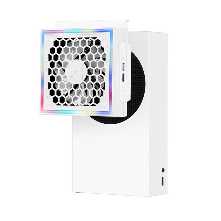 For XBOX Series S Console Side-mounted Cooling Fan RGB Color Light Radiator
