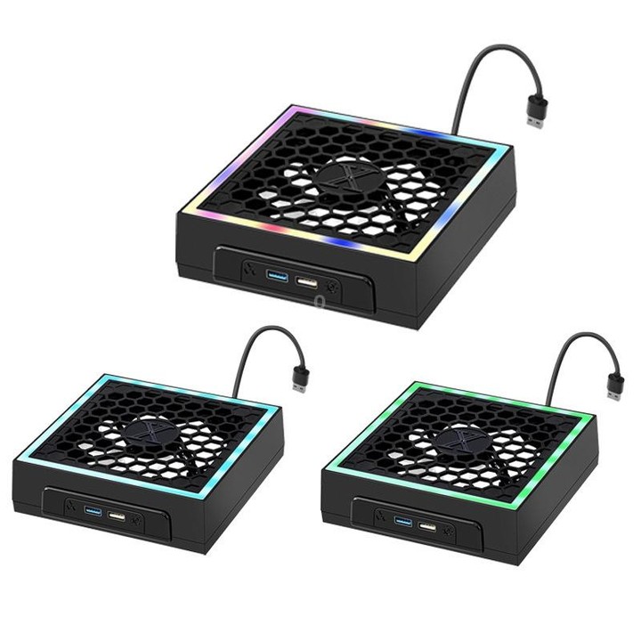 For Microsoft XBOX Series X Top Colorful Cooling Fan 3 Adjustable Speed(Black)