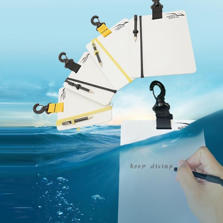 KEEP DIVING Underwater Record Writing Tablet For Scuba Diving, Color: Yellow Large