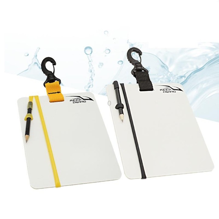 KEEP DIVING Underwater Record Writing Tablet For Scuba Diving, Color: Yellow Large