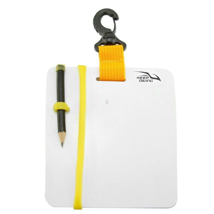 KEEP DIVING Underwater Record Writing Tablet For Scuba Diving, Color: Yellow Large