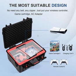 For PS5 Slim STARTRC GAMES Game Console Storage Waterproof Box Hardshell Case